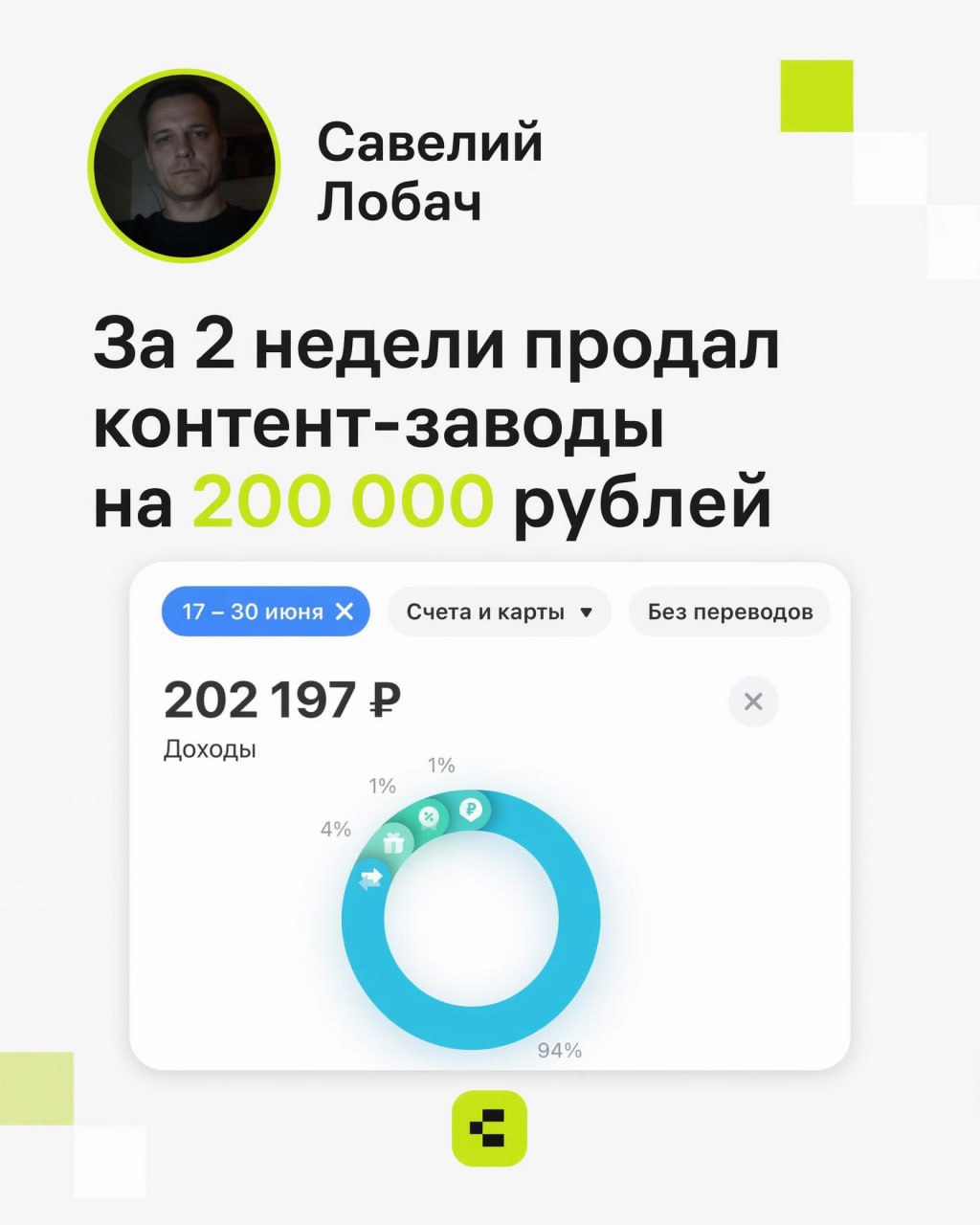 Савелий Лобач за 2 недели продал контент-заводы на 200 000 рублей
