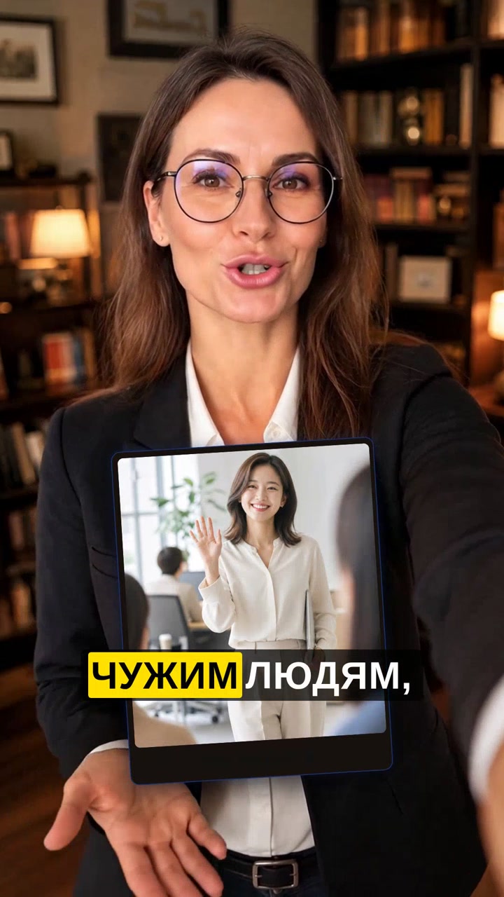 Кадр ролика с ИИ-аватаром для психолога